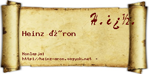 Heinz Áron névjegykártya